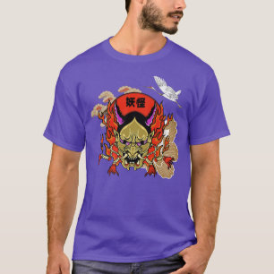 Traditionele Japanse demon Yokai Masker Premium T-shirt