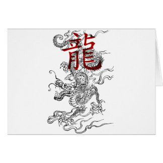 Traditionele Japanse draak met Kanji