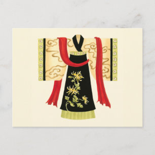 Traditionele Japanse Kimono met Floral Print Briefkaart