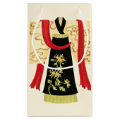 Traditionele Japanse Kimono met Floral Print Klein Cadeauzakje (Achterkant)