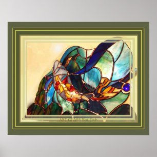Traditionele Japanse Koi Fish Natuur Art Poster