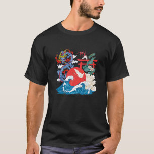 Traditionele Japanse Kraanvogel Draak Torii T-shirt