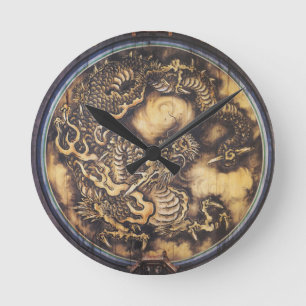 Traditionele Japanse Oriental Dragon - 日 本 -  Ronde Klok