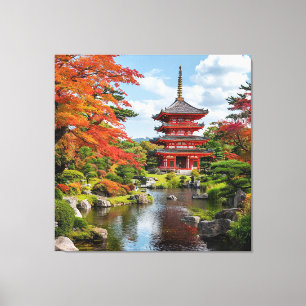 Traditionele Japanse Pagode Canvas Afdruk
