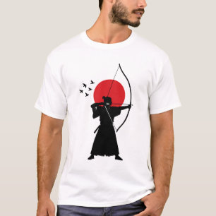 Traditionele Japanse Samurai Boogschutter Silhouet T-shirt