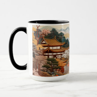 Traditionele Japanse tapijtkunst Elegant Ontwerp Mok