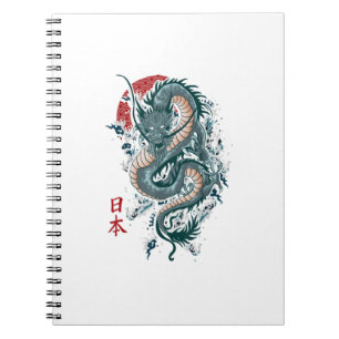 Traditionele Japanse tekendraak Japanse draak  Notitieboek