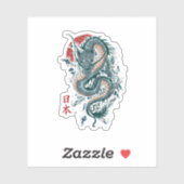 Traditionele Japanse tekendraak Japanse draak Sticker (Vel)