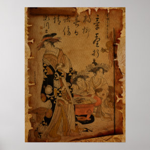 Traditionele Japanse vrouwen portret Poster