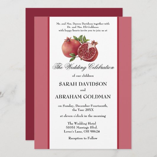 Traditionele Joodse Trouwkaarten - Goud Kaart (Voorkant / Achterkant)