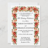 Traditionele Joodse Trouwkaarten - Rozen  Kaart (Voorkant)