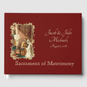 Traditionele katholieke bruidbruin gastenboek (Voorkant)