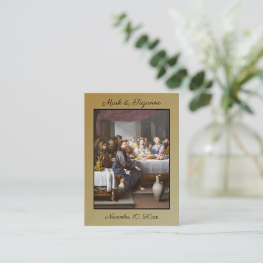 Traditionele katholieke bruiloft voor de heilige k visitekaartje (Staand voorkant)