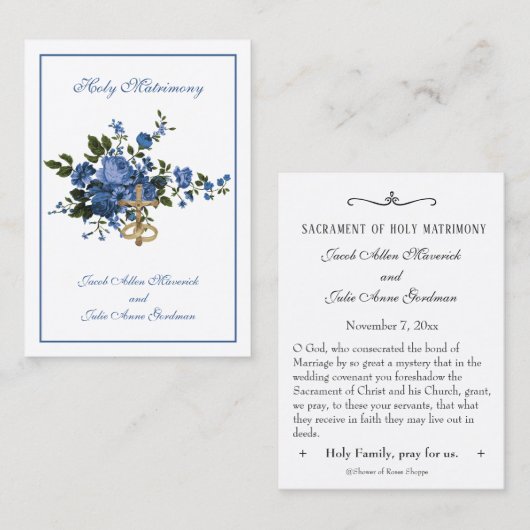 Traditionele katholieke bruiloft voor de heilige k visitekaartje (Voorkant / Achterkant)