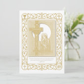 Traditionele katholieke Floral van de Heilige Comm Kaart (Staand voorkant)