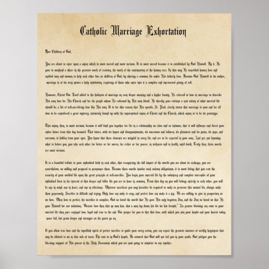 Traditionele katholieke huwelijksexpeditie poster (Voorkant)