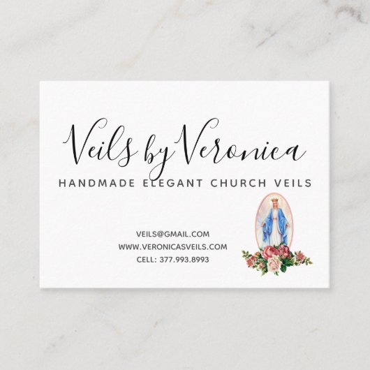 Traditionele katholieke Maagd Mary Religieuze Roze Visitekaartje (Voorkant)