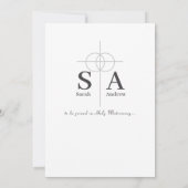 Traditionele Katholieke Monogram Huwelijksuitnodig Kaart (Achterkant)