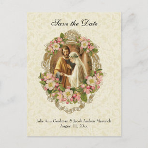 Traditionele katholieke SAVE the DATE Weduwen Aankondigingskaart