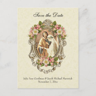 Traditionele katholieke SAVE the DATE Weduwen Aankondigingskaart