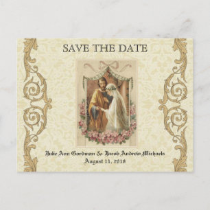 Traditionele katholieke SAVE the DATE Weduwen Aankondigingskaart