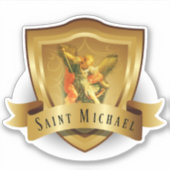 Traditionele katholieke St. Michael Shield Angel Sticker (Voorkant)
