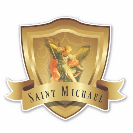 Traditionele katholieke St. Michael Shield Angel Sticker (Voorkant)
