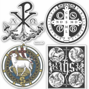 Traditionele katholieke symbolen sticker