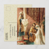 Traditionele katholieke TROUW DATUM Wedding Aankondigingskaart (Voorkant / Achterkant)