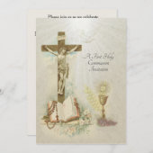 Traditionele katholieke uitnodiging tot Communie (Voorkant / Achterkant)