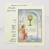 Traditionele katholieke uitnodiging tot Communie (Voorkant / Achterkant)