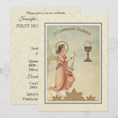 Traditionele katholieke uitnodiging tot Communie (Voorkant / Achterkant)