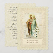 Traditionele katholieke vintage bruiloft uitnodigi kaart (Voorkant / Achterkant)