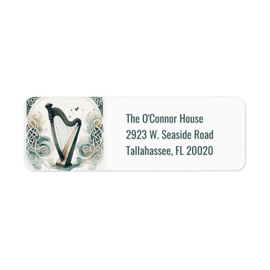 Traditionele Keltische harp St. Patrick's Day Part Etiket (Voorkant)