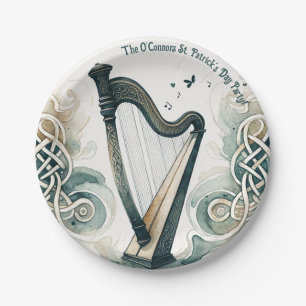 Traditionele Keltische harp St. Patrick's Day Part Papieren Bordje