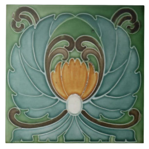 Traditionele keramische tegel in art nouveau-stijl tegeltje