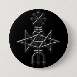 traditionele kerk van satan sigil ronde button 7,6 cm