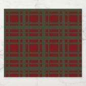 Traditionele kerst groen rood groot geruite sparkling wijnetiket (Enkel label)