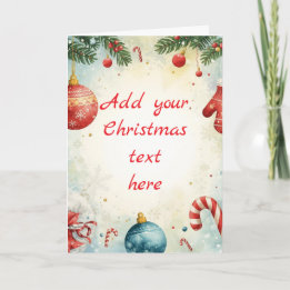 Traditionele Kerst Kaart Rood Groen