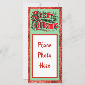 Traditionele kerst plat kaart met foto