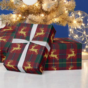Traditionele Kerst Reindeer Plaid Cadeaupapier