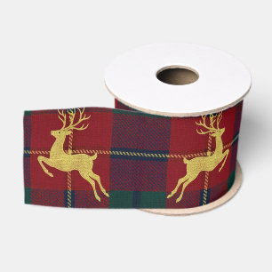 Traditionele Kerst Reindeer Plaid Grosgrain Lint