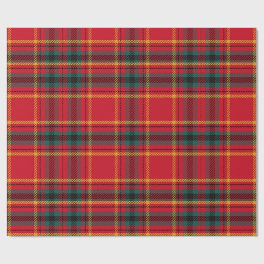Traditionele Kerst Rood en Groen Plaid Cadeaupapier (Vlak)