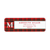 Traditionele Kerst Rood en Groen Plaid Etiket (Voorkant)