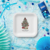 Traditionele kerstboom aangepaste naam papier bord (Feest)