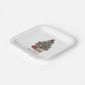 Traditionele kerstboom aangepaste naam papier bord (Gebogen)