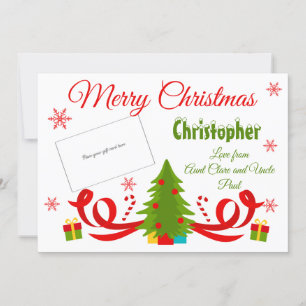 Traditionele Kerstboom Giftcardhouder Kaart
