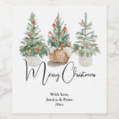 Traditionele Kerstboom groet Wijnlabel Wijn Etiket (Enkel label)
