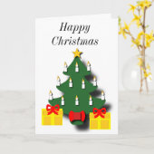 Traditionele kerstboom met kaarsen bewerkbaar kaart (Gele Bloem)