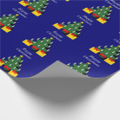 Traditionele kerstboom met kaarsen cadeaupapier (Hoek)